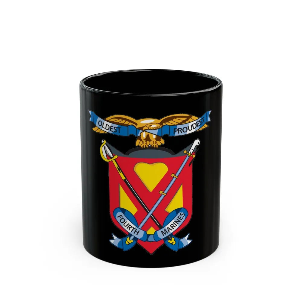 4th Marine Regiment (USMC) Black Coffee Mug-11oz-Go Mug Yourself