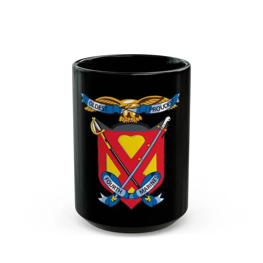 4th Marine Regiment (USMC) Black Coffee Mug 15oz - Go Mug Yourself