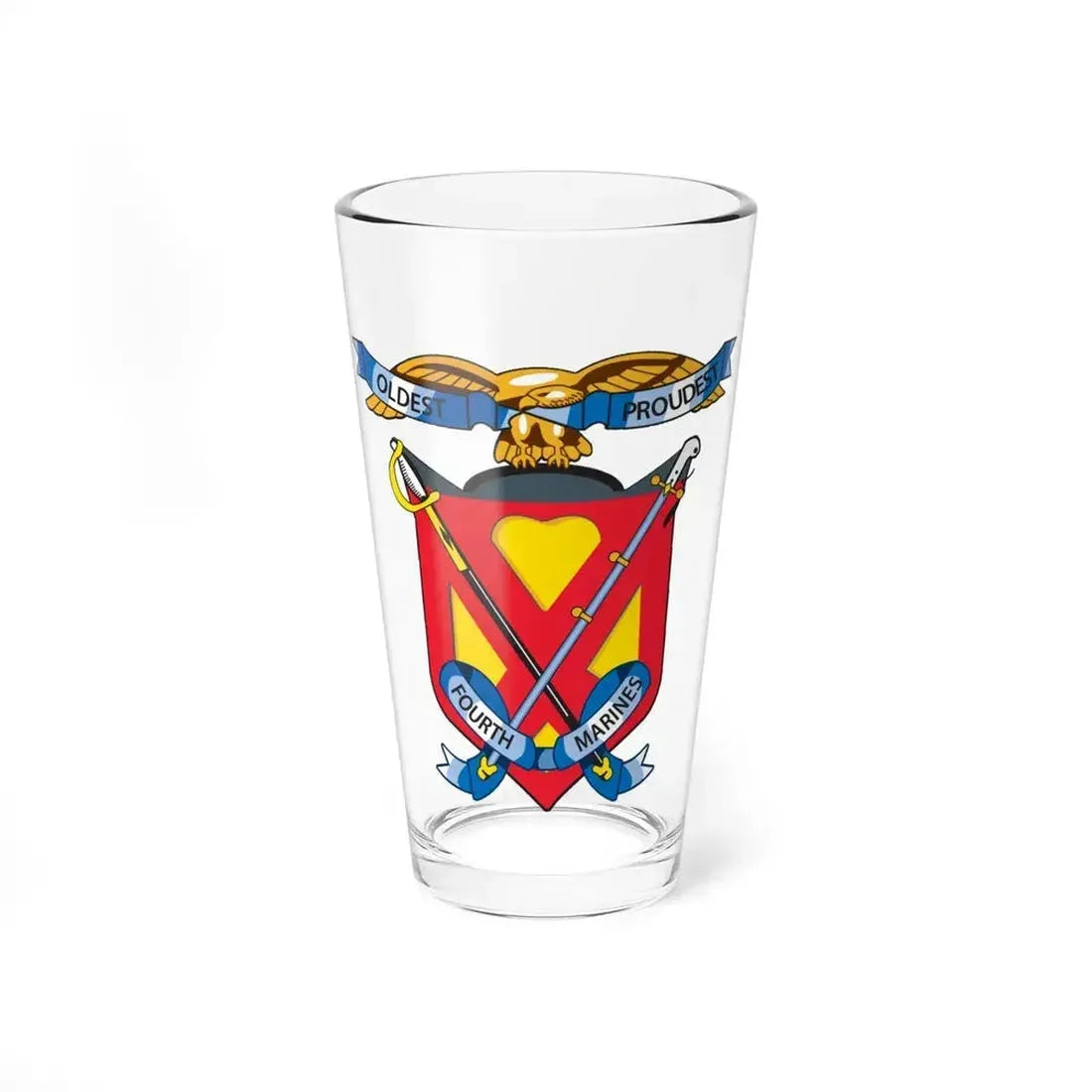 4th Marine Regiment (USMC) Pint Glass 16oz 16oz - Go Mug Yourself