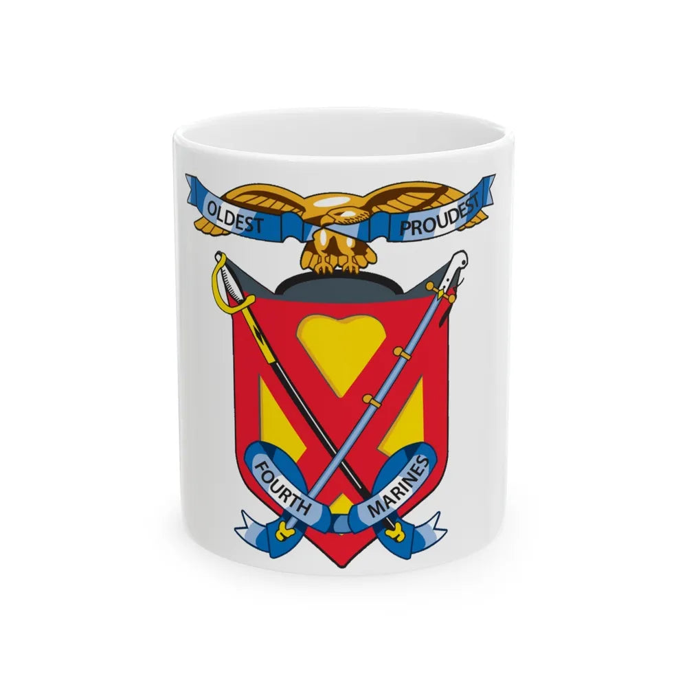 4th Marine Regiment (USMC) White Coffee Mug-11oz-Go Mug Yourself