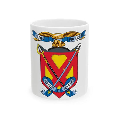 4th Marine Regiment (USMC) White Coffee Mug 11oz - Go Mug Yourself