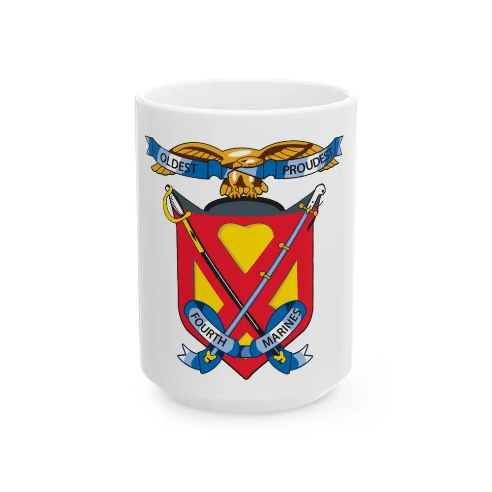 4th Marine Regiment (USMC) White Coffee Mug-15oz-Go Mug Yourself