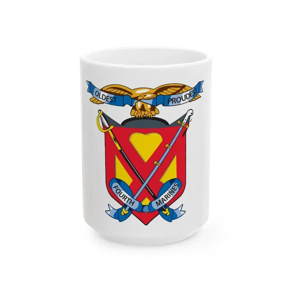 4th Marine Regiment (USMC) White Coffee Mug 15oz - Go Mug Yourself
