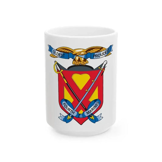 4th Marine Regiment (USMC) White Coffee Mug 15oz - Go Mug Yourself