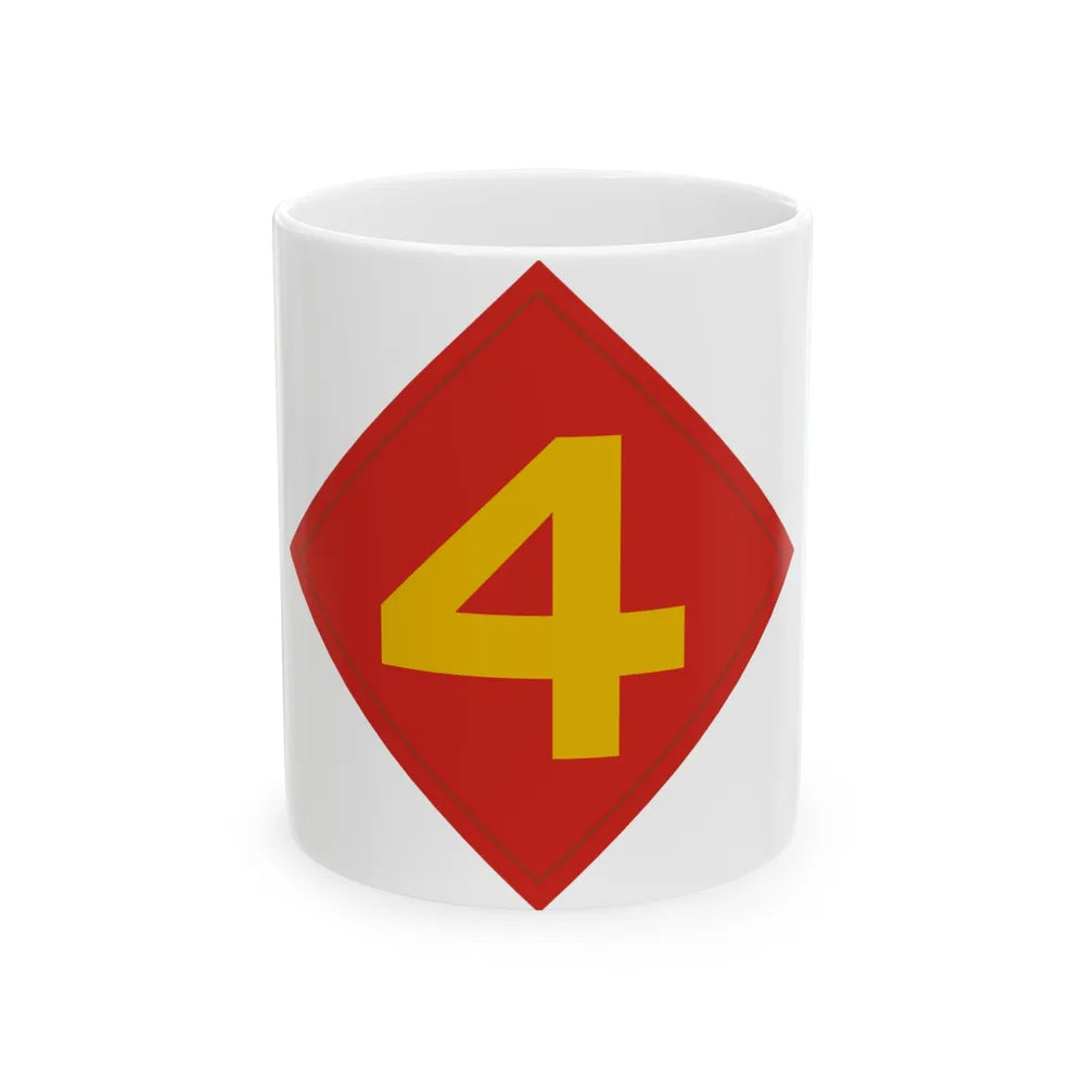 4th Marine (USMC) White Coffee Mug-11oz-Go Mug Yourself