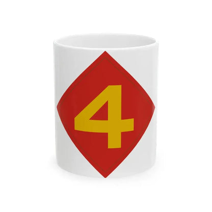 4th Marine (USMC) White Coffee Mug 11oz - Go Mug Yourself