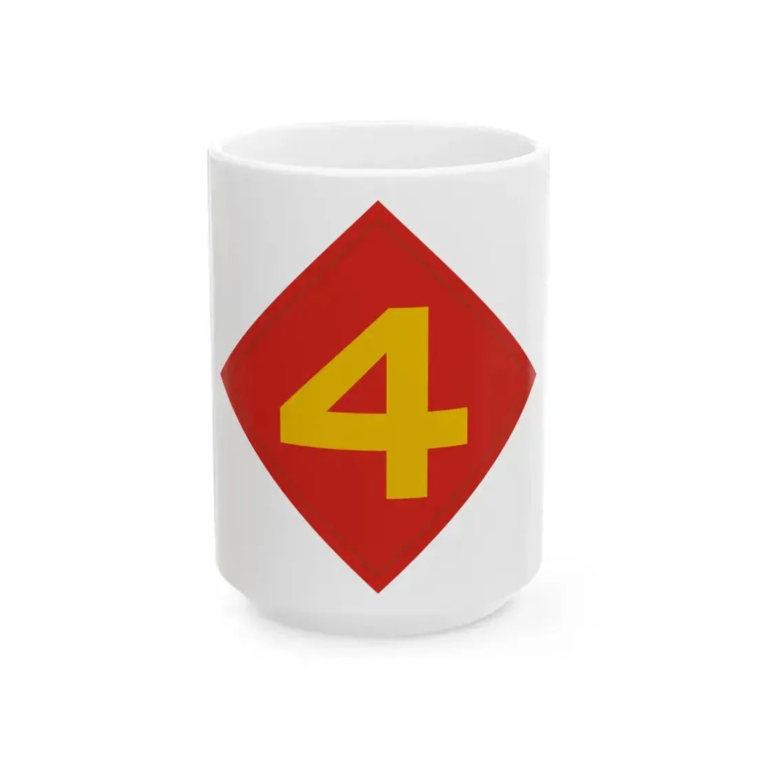 4th Marine (USMC) White Coffee Mug 15oz - Go Mug Yourself