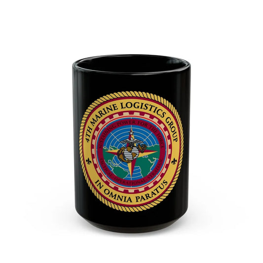 4th MLG 4th Marine Logistics Group (USMC) Black Coffee Mug-15oz-Go Mug Yourself