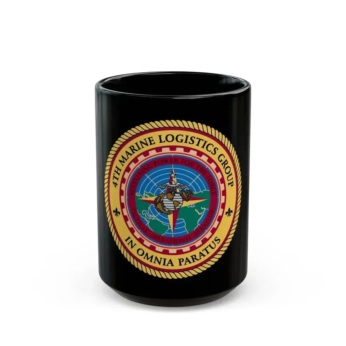 4th MLG 4th Marine Logistics Group (USMC) Black Coffee Mug 15oz - Go Mug Yourself