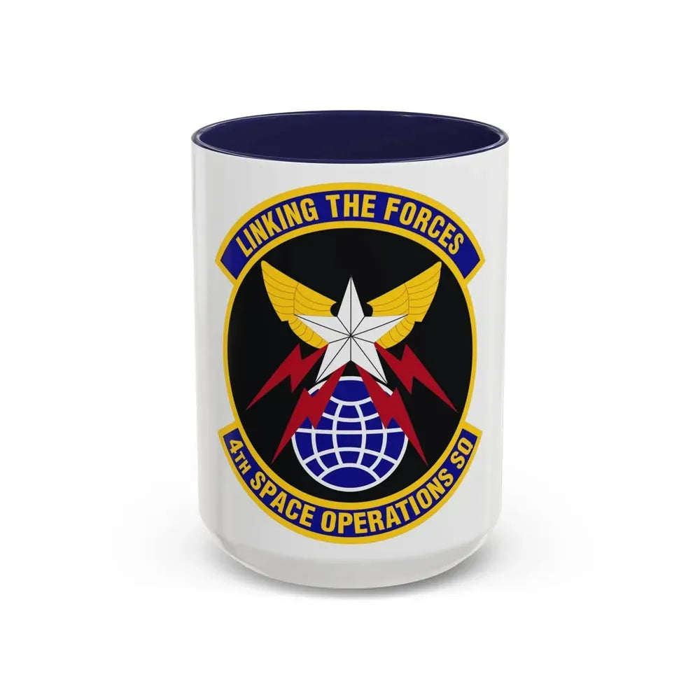 4th Space Operations Squadron (U.S. Air Force) Accent Coffee Mug 15oz Navy - Go Mug Yourself