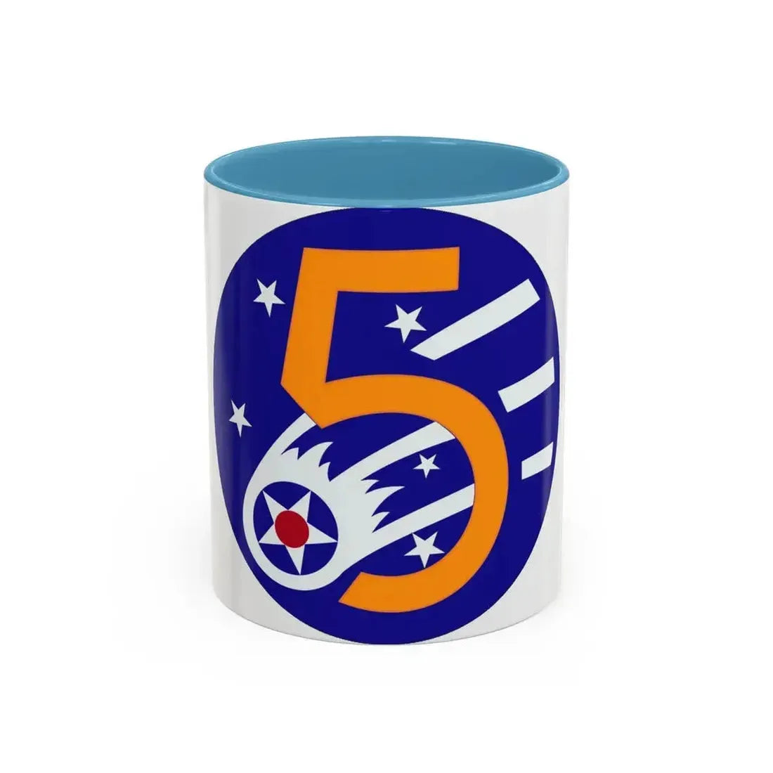 5 Air Force (U.S. Army) Accent Coffee Mug 11oz Light Blue - Go Mug Yourself