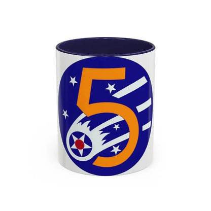 5 Air Force (U.S. Army) Accent Coffee Mug 11oz Navy - Go Mug Yourself