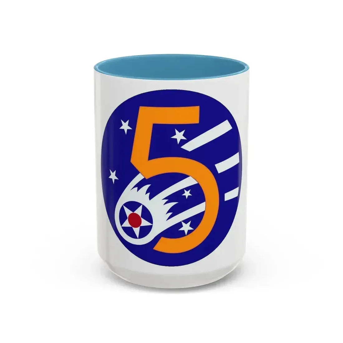 5 Air Force (U.S. Army) Accent Coffee Mug 15oz Light Blue - Go Mug Yourself