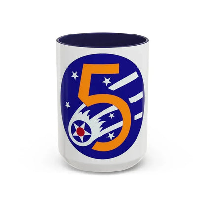 5 Air Force (U.S. Army) Accent Coffee Mug 15oz Navy - Go Mug Yourself