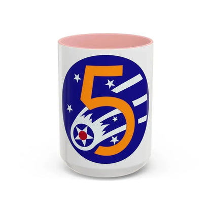 5 Air Force (U.S. Army) Accent Coffee Mug 15oz Pink - Go Mug Yourself