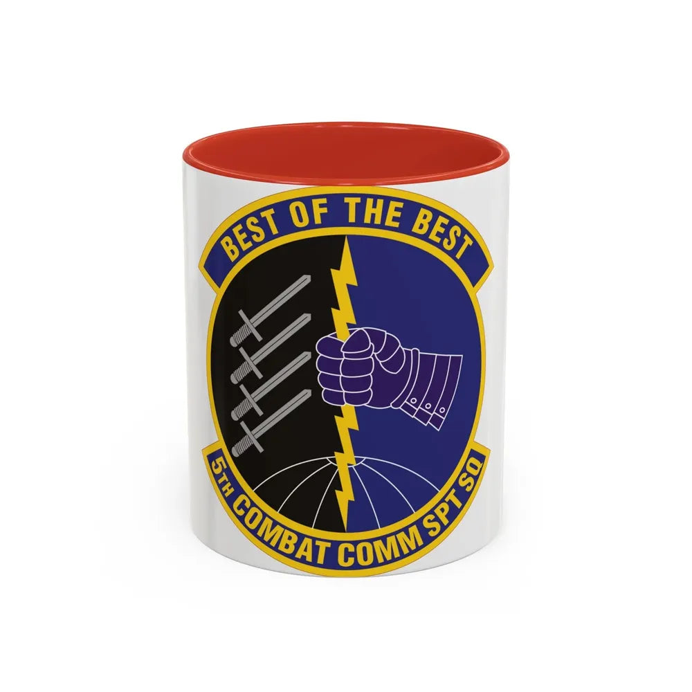 5 Combat Communications Support Squadron ACC (U.S. Air Force) Accent Coffee Mug 11oz Red - Go Mug Yourself