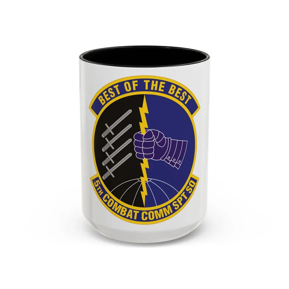 5 Combat Communications Support Squadron ACC (U.S. Air Force) Accent Coffee Mug 15oz Black - Go Mug Yourself