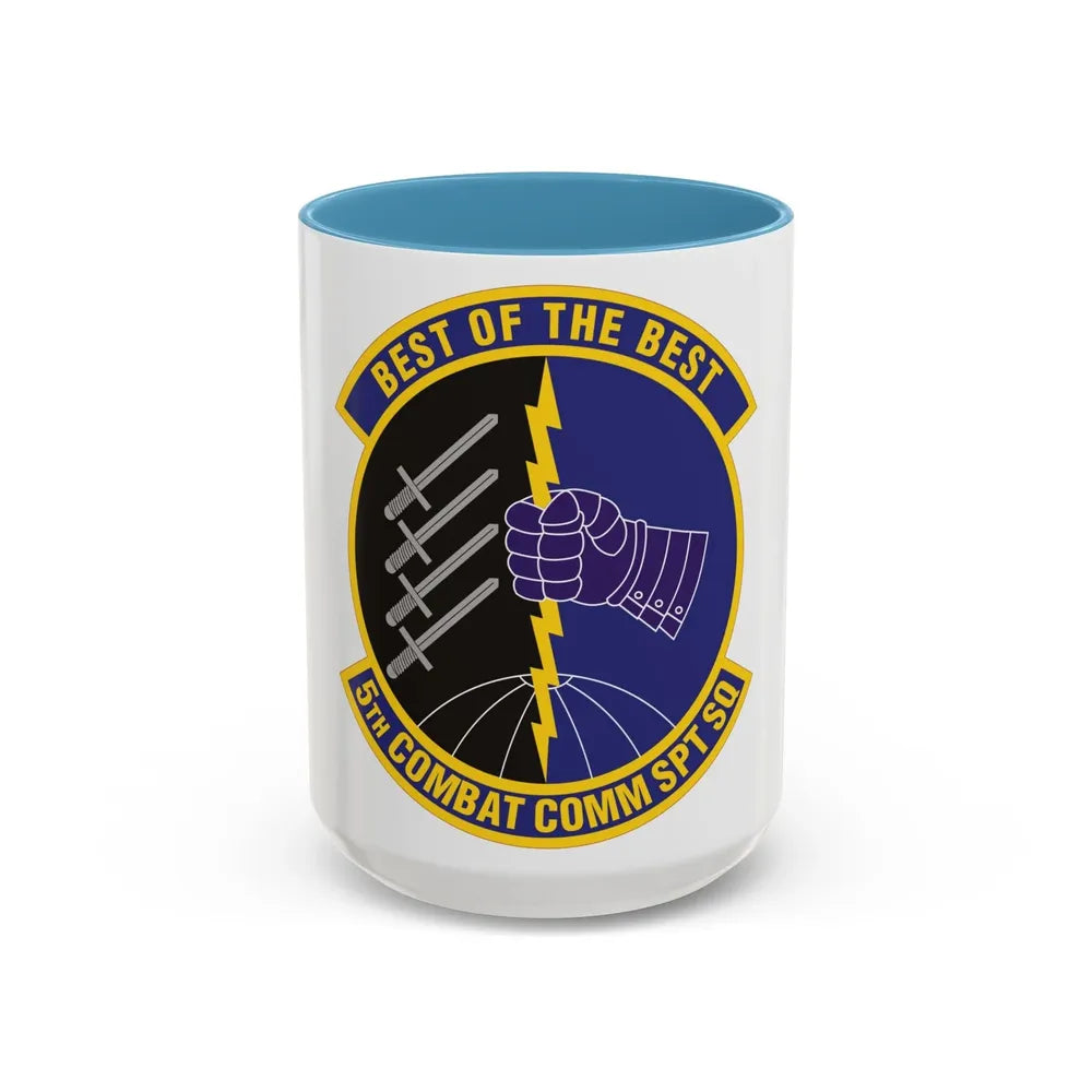 5 Combat Communications Support Squadron ACC (U.S. Air Force) Accent Coffee Mug 15oz Light Blue - Go Mug Yourself