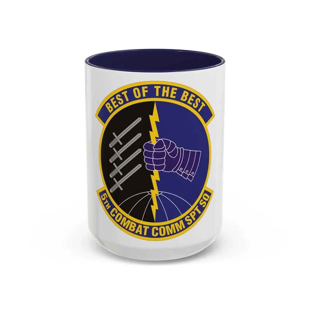 5 Combat Communications Support Squadron ACC (U.S. Air Force) Accent Coffee Mug 15oz Navy - Go Mug Yourself