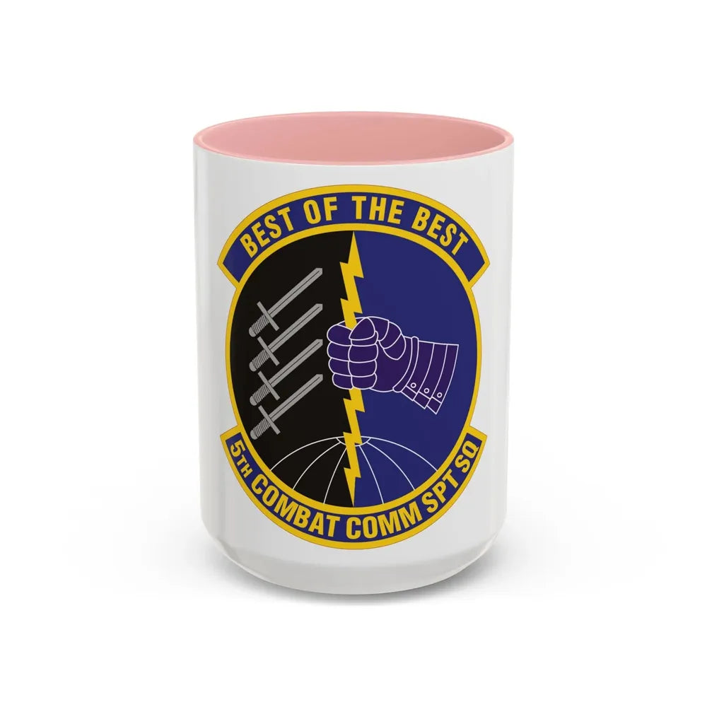 5 Combat Communications Support Squadron ACC (U.S. Air Force) Accent Coffee Mug 15oz Pink - Go Mug Yourself