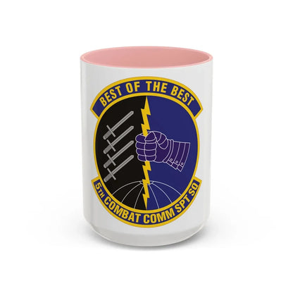 5 Combat Communications Support Squadron ACC (U.S. Air Force) Accent Coffee Mug 15oz Pink - Go Mug Yourself