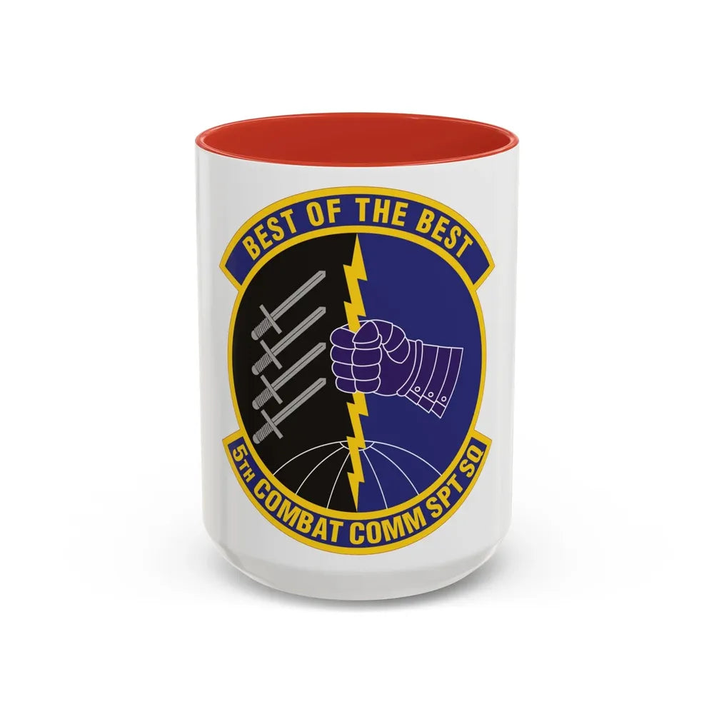 5 Combat Communications Support Squadron ACC (U.S. Air Force) Accent Coffee Mug 15oz Red - Go Mug Yourself