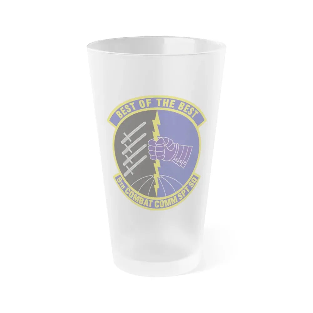 5 Combat Communications Support Squadron ACC (U.S. Air Force) Frosted Pint Glass 16oz 16oz Frosted - Go Mug Yourself