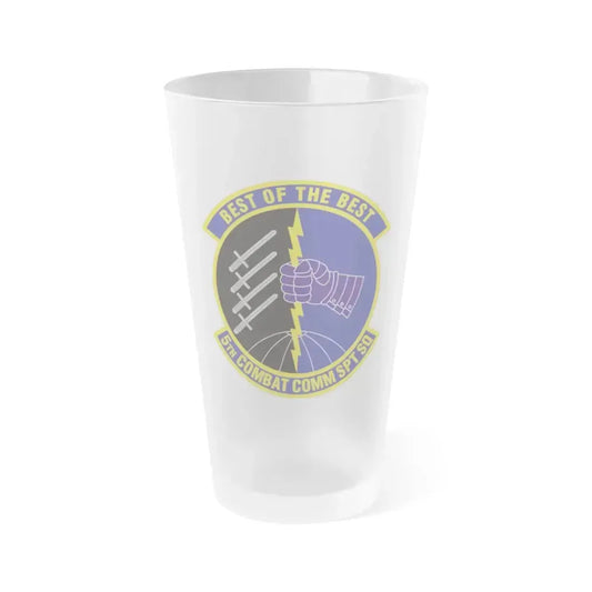 5 Combat Communications Support Squadron ACC (U.S. Air Force) Frosted Pint Glass 16oz 16oz Frosted - Go Mug Yourself