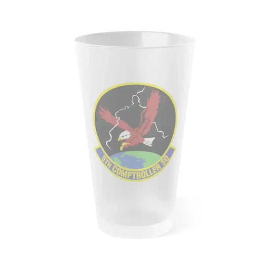 5 Comptroller Squadron AFGSC (U.S. Air Force) Frosted Pint Glass 16oz 16oz Frosted - Go Mug Yourself