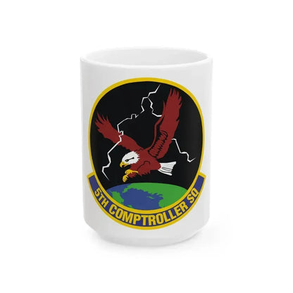 5 Comptroller Squadron AFGSC (U.S. Air Force) White Coffee Mug 15oz - Go Mug Yourself