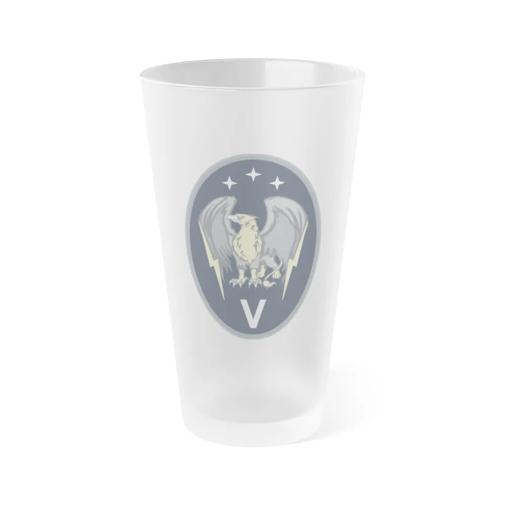 5 Electromagnetic Squadron (U.S. Space Force) Frosted Pint Glass 16oz-Go Mug Yourself