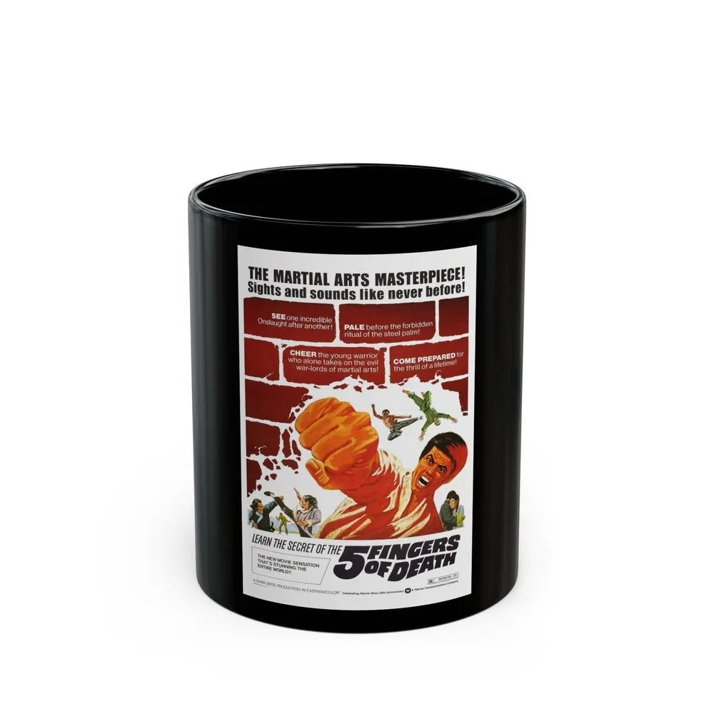 5 FINGERS OF DEATH 1972 Movie Poster - Black Coffee Mug-11oz-Go Mug Yourself