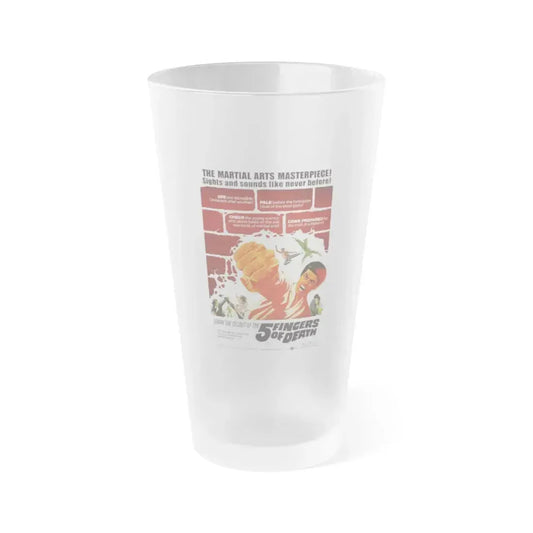 5 FINGERS OF DEATH 1972 Movie Poster - Frosted Pint Glass 16oz 16oz Frosted - Go Mug Yourself