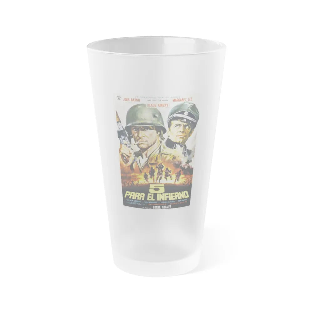 5 FOR HELL 1969 Movie Poster - Frosted Pint Glass 16oz-16oz-Frosted-Go Mug Yourself