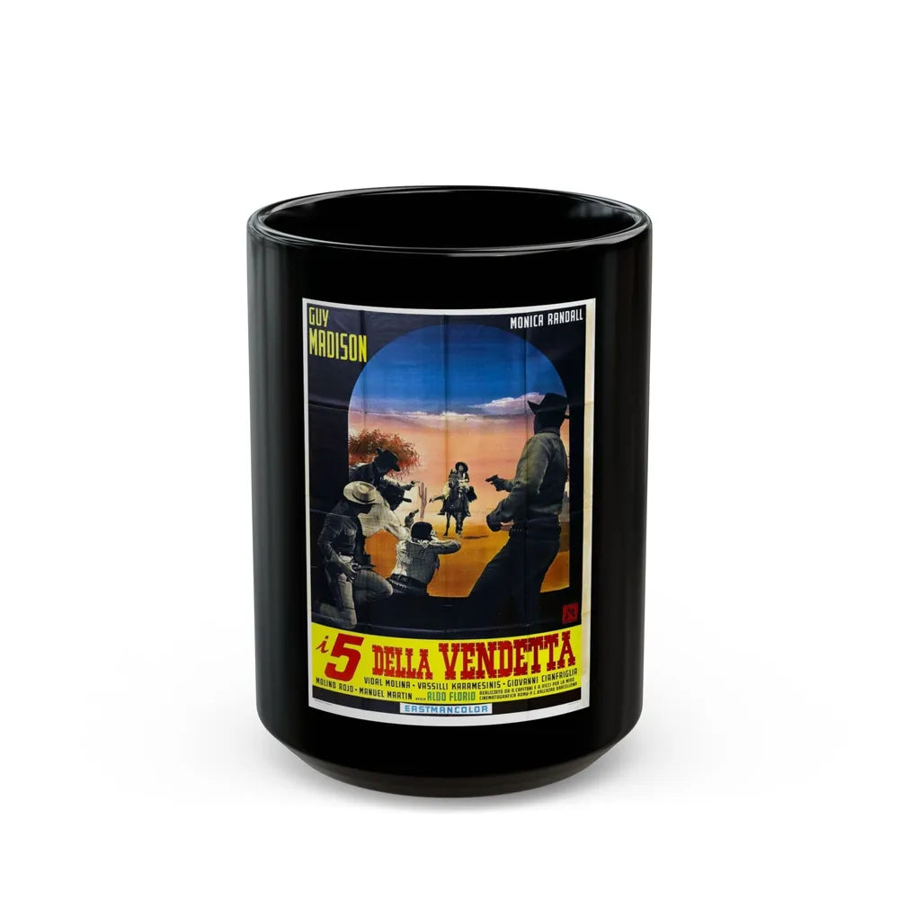 5 FOR REVENGE 1966 Movie Poster - Black Coffee Mug-15oz-Go Mug Yourself