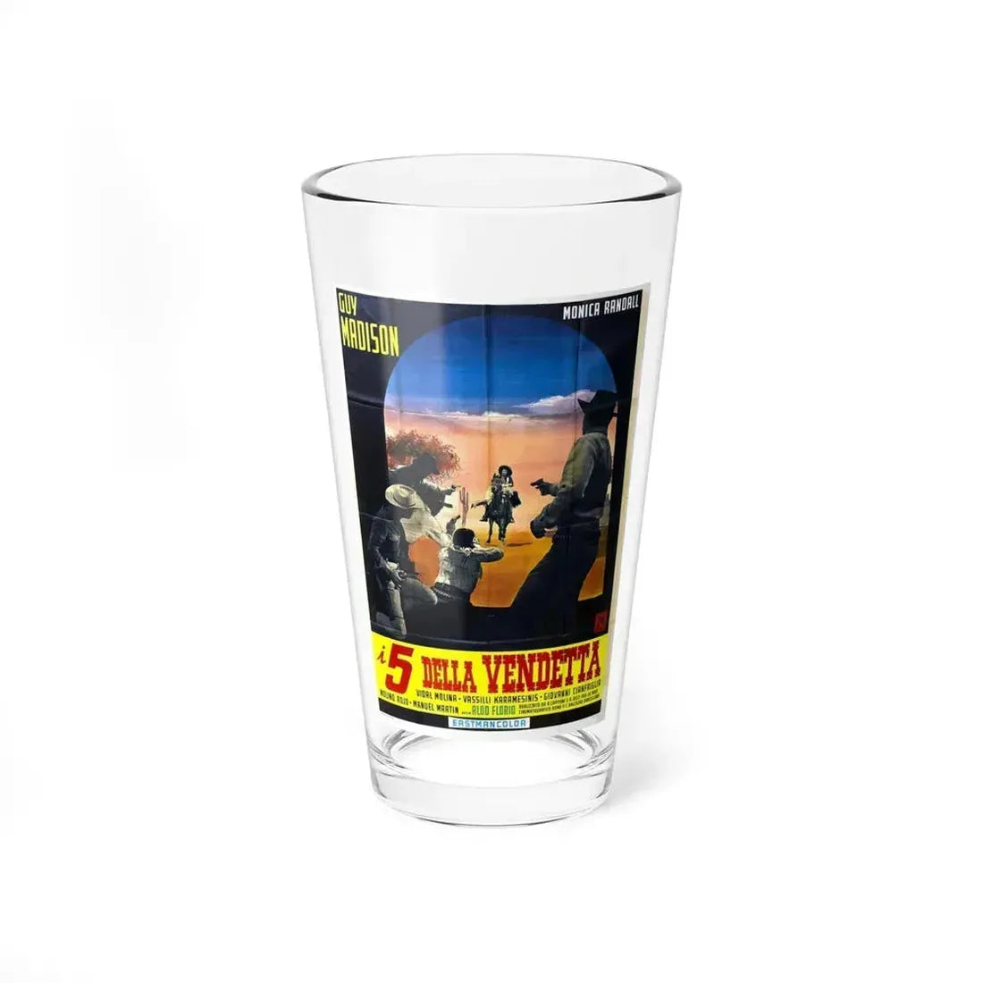 5 FOR REVENGE 1966 Movie Poster - Pint Glass 16oz 16oz - Go Mug Yourself