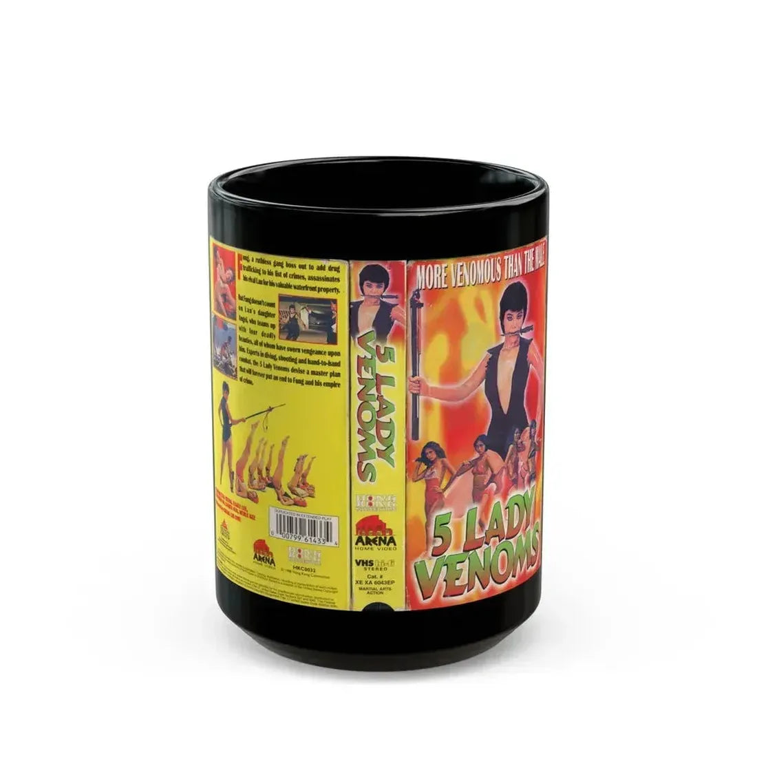 5 LADY VENOMS (VHS COVER) - Black Coffee Mug 15oz - Go Mug Yourself