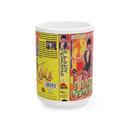 5 LADY VENOMS (VHS COVER) - White Coffee Mug 15oz - Go Mug Yourself