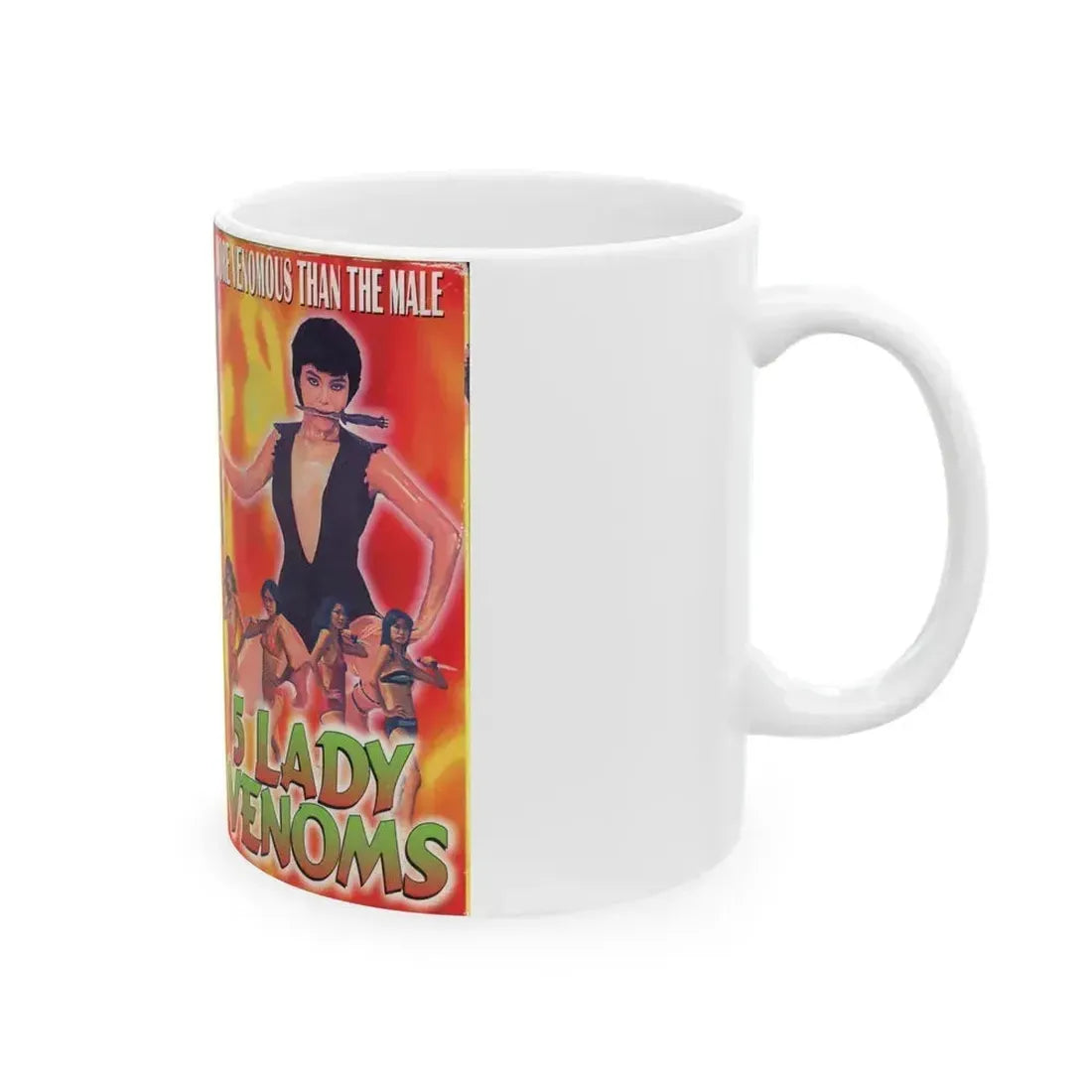 5 LADY VENOMS (VHS COVER) - White Coffee Mug - Go Mug Yourself
