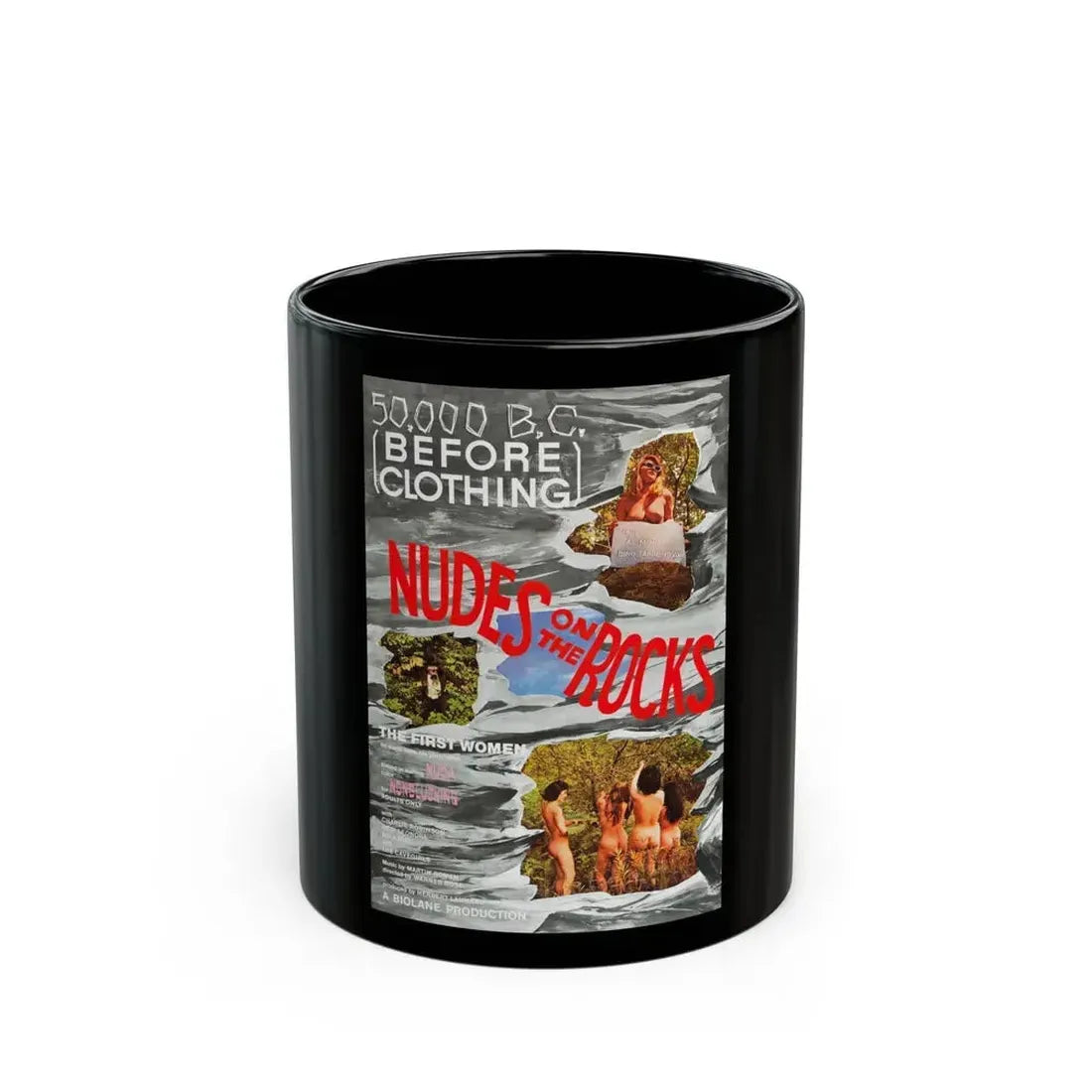 50,000 B.C. (BEFORE CLOTHING) 1963 Movie Poster - Black Coffee Mug 11oz - Go Mug Yourself