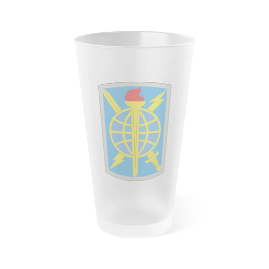 500 Military Intelligence Brigade (U.S. Army) Frosted Pint Glass 16oz-Go Mug Yourself