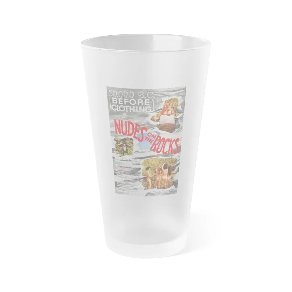 50,000 B.C. (BEFORE CLOTHING) 1963 Movie Poster - Frosted Pint Glass 16oz-16oz-Frosted-Go Mug Yourself