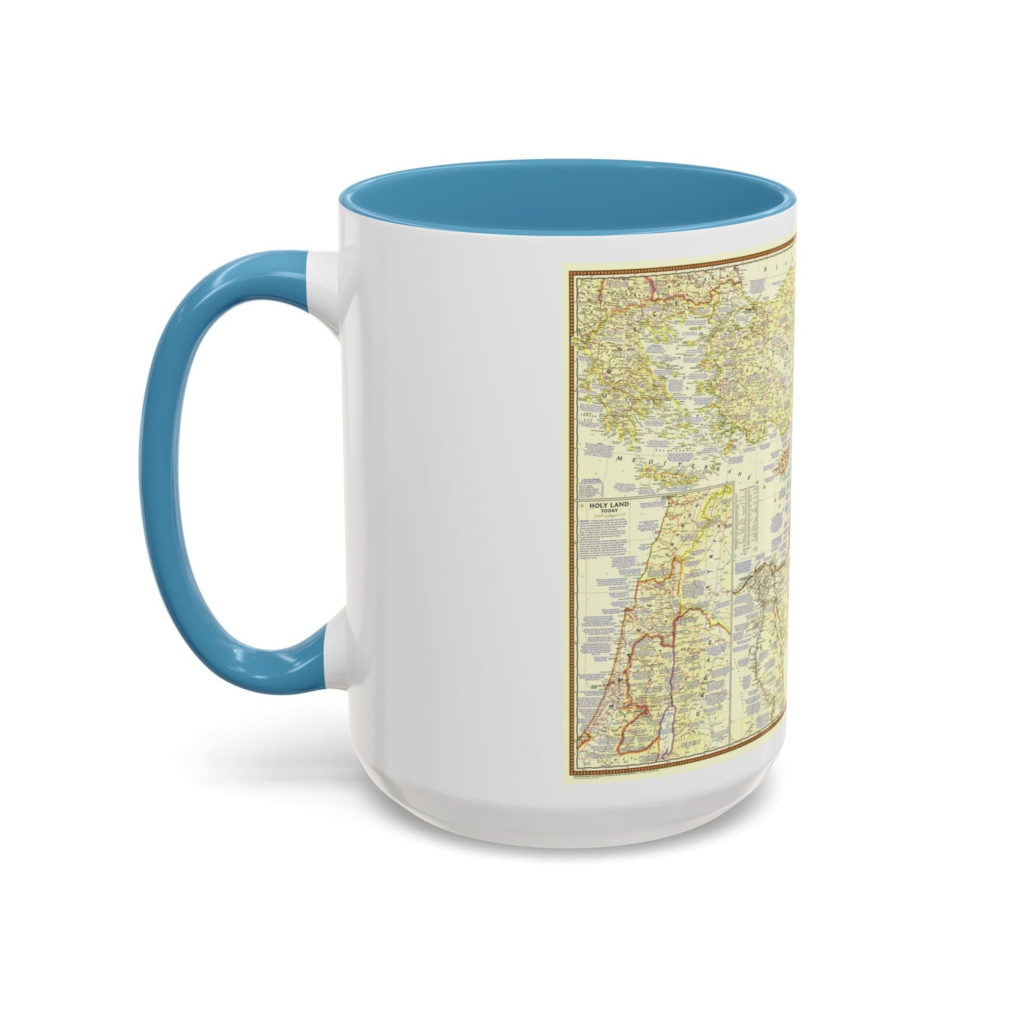 Middle East - Lands of the Bible Today (1956) (Map) Accent Coffee Mug