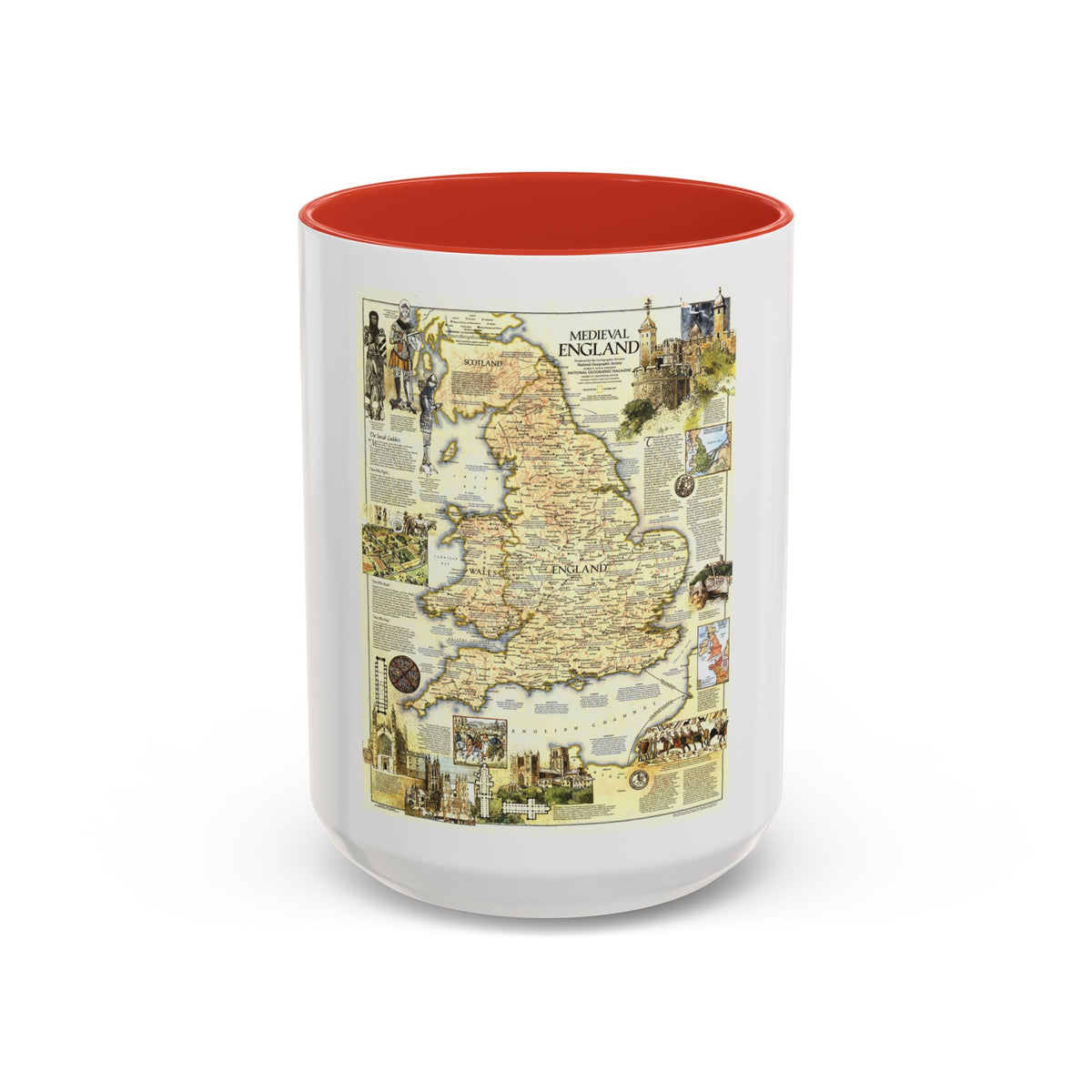 England - Medieval (1979) (Map) Accent Coffee Mug
