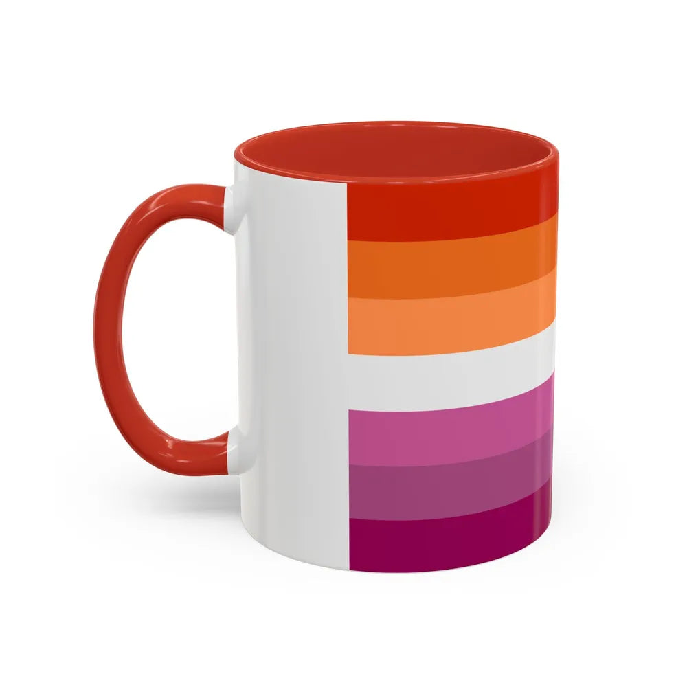 Lesbian 2 Pride Flag - Accent Coffee Mug-Go Mug Yourself