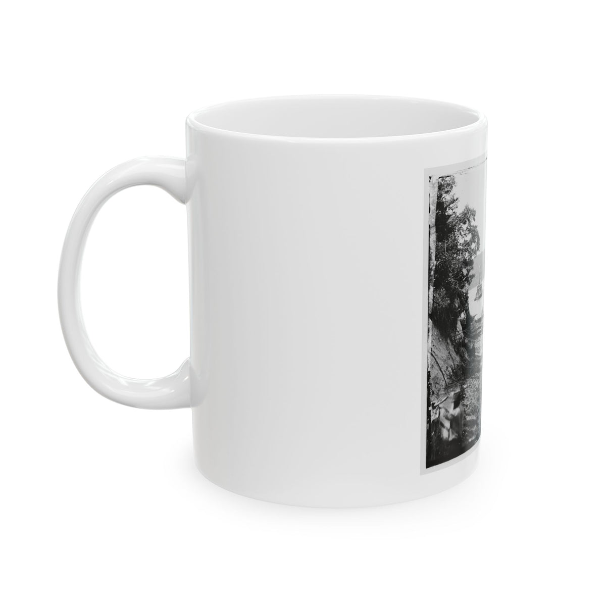 Deep Bottom, Va., Vicinity.  Transport Linda Of Philadelphia And A Monitor (Onondaga ) On The James (U.S. Civil War) White Coffee Mug