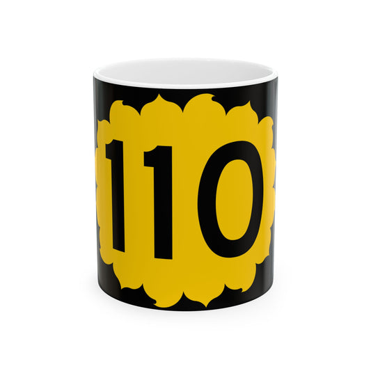 K-110 (Kansas) (Road Sign) White Coffee Mug