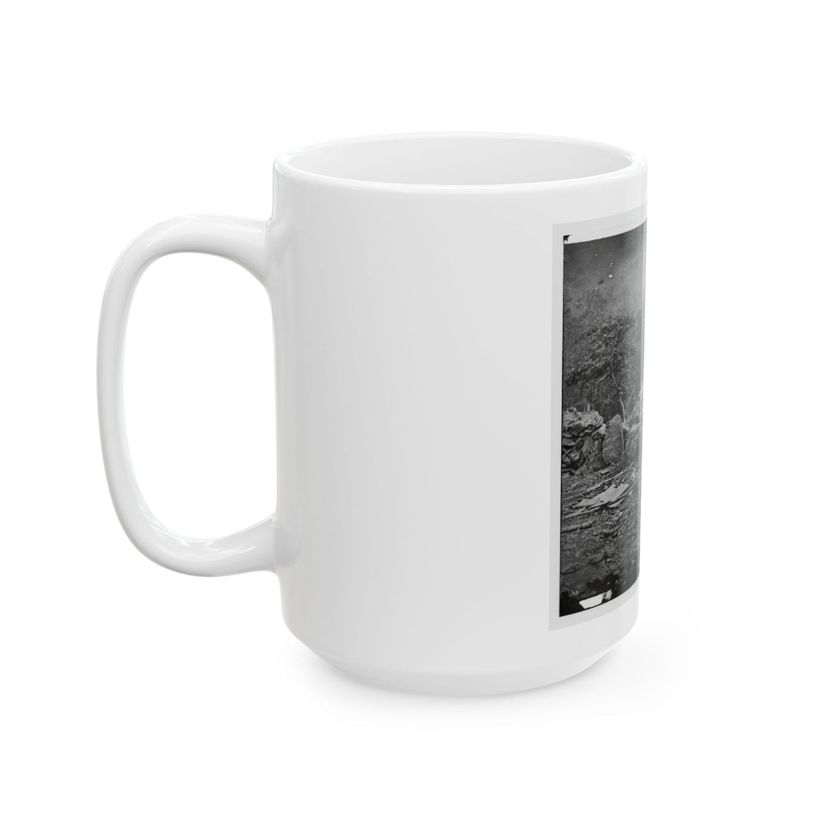 Gettysburg, Pa. Interior View Of Breastworks On Extreme Left Of The Federal Line (U.S. Civil War) White Coffee Mug