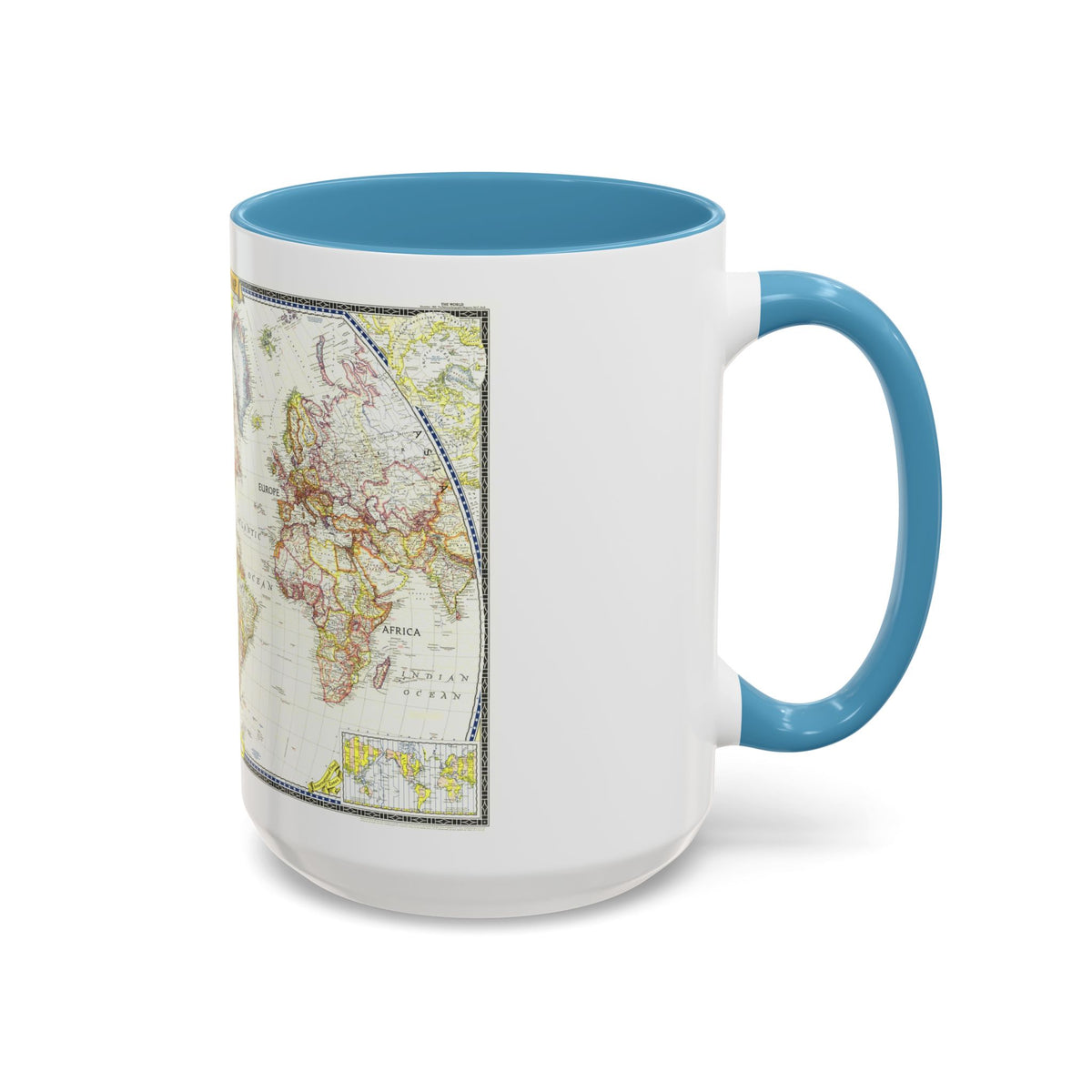 World Map (1951) (Map) Accent Coffee Mug