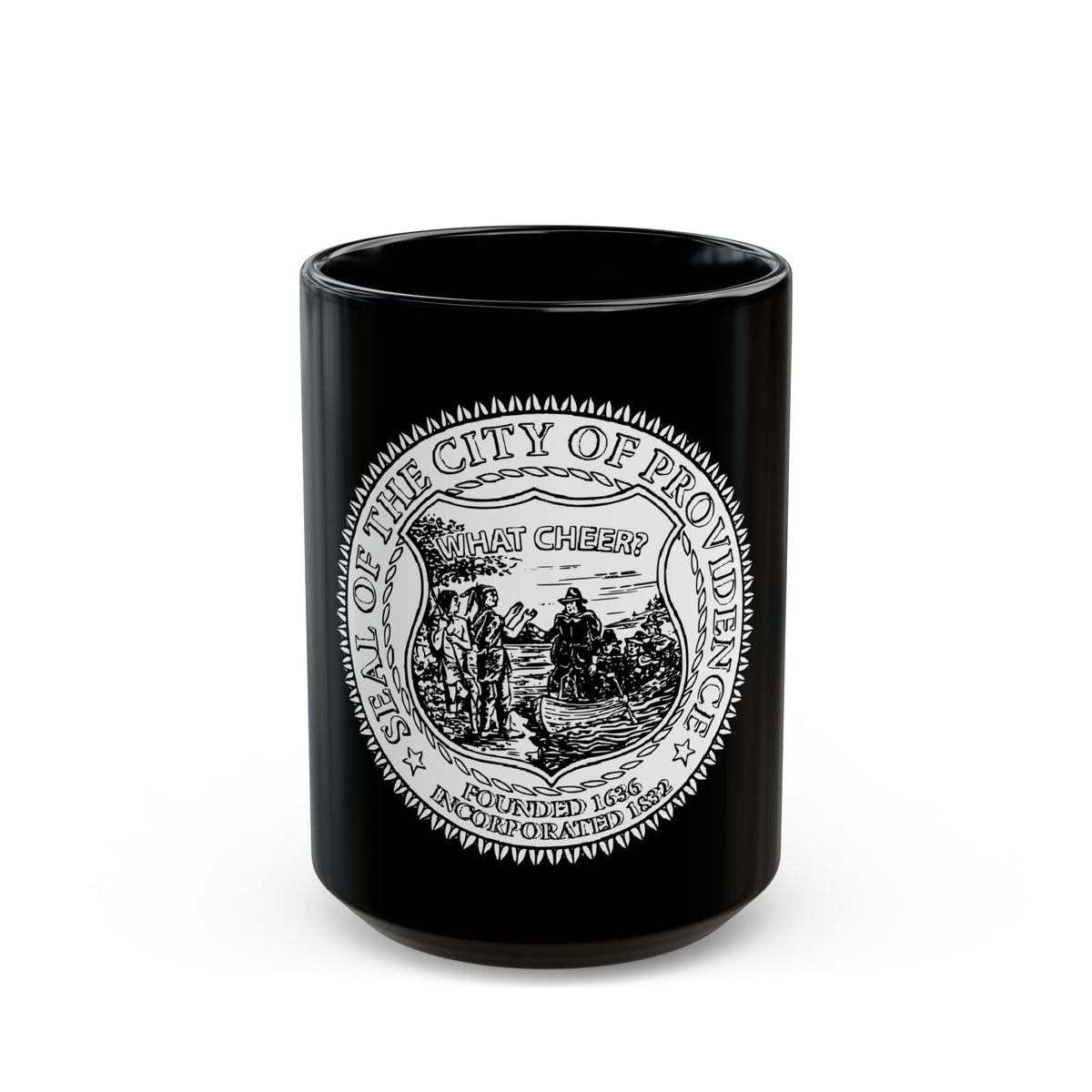 Seal of Providence Rhode Island - Black Coffee Mug